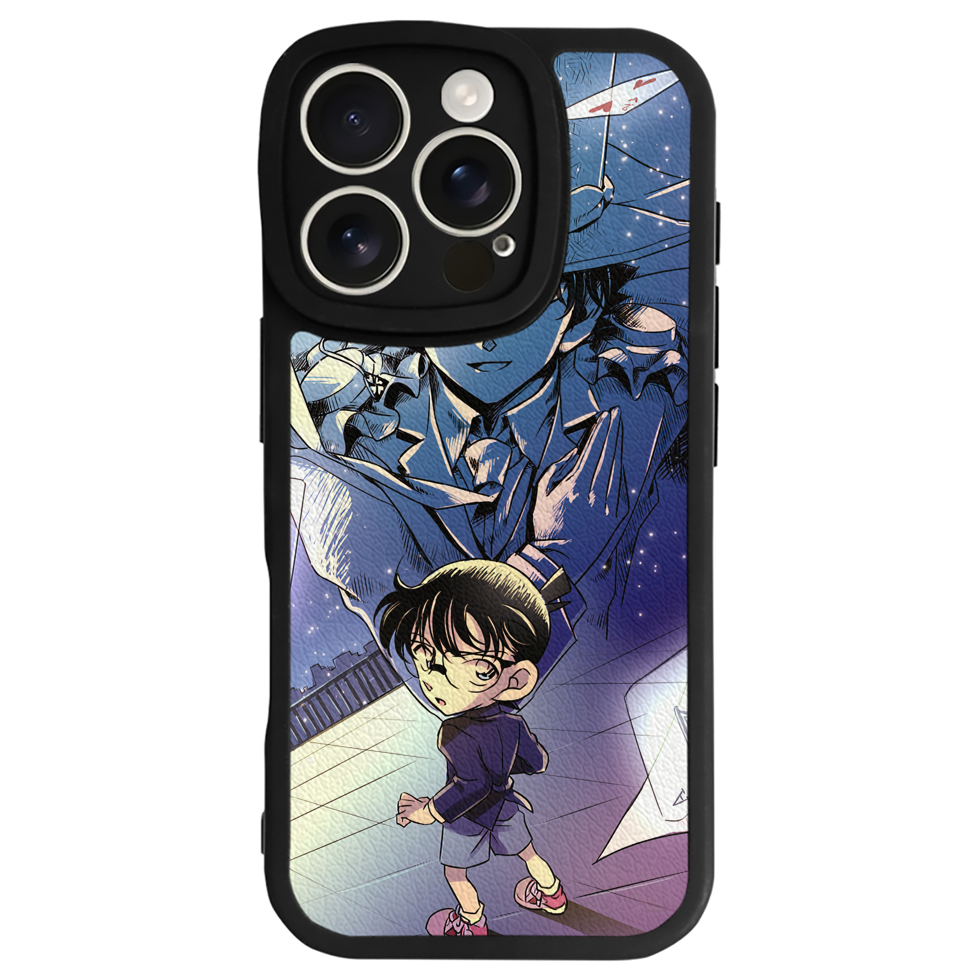 （画像用） 名探偵コナン Detective Conan 【iPhone 16シリーズ対応】シリコンスマホケース（レザー調） 材質：シリコン